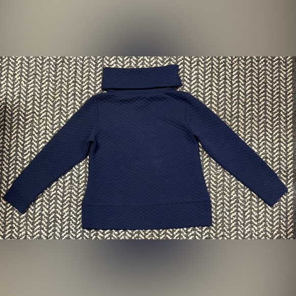 SAIL TO SABLE Cowl Neck Quilted Pullover Sweatshirt in Navy Size Small - Picture 1 of 5